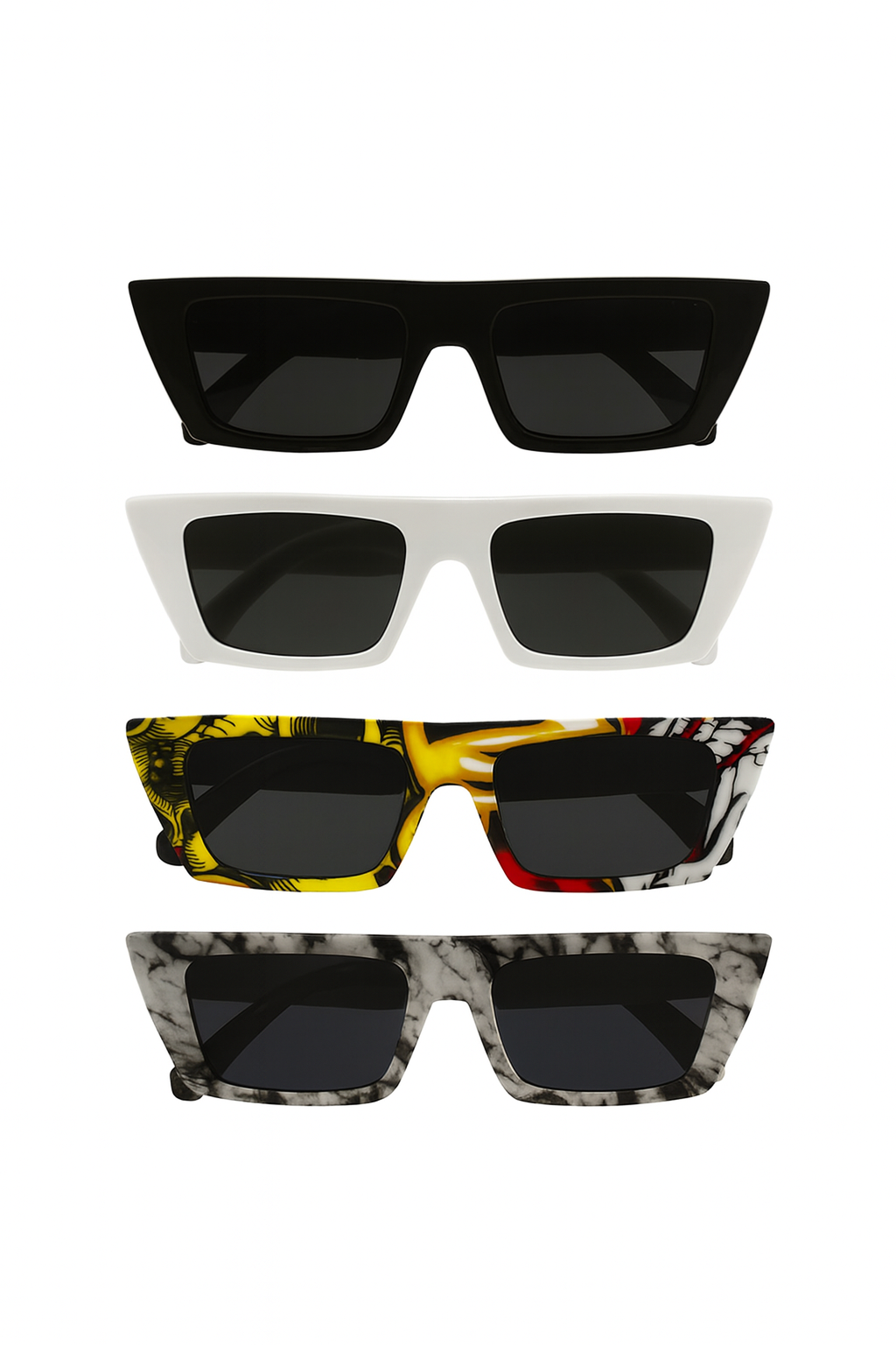Sunglasses: Rectangle Cat Eye Sunglasses