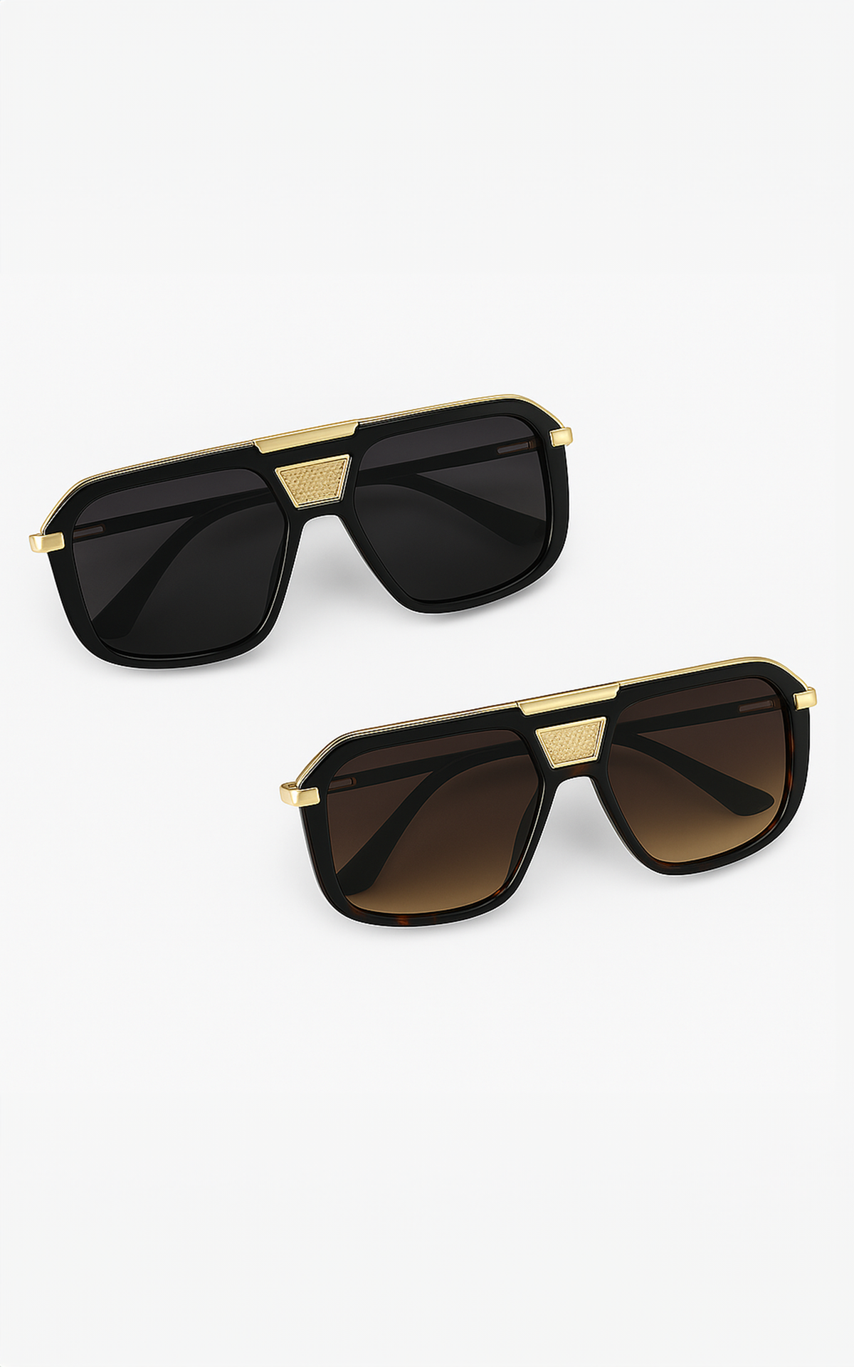 Sunglasses: Square Sunnies with Gold Detail