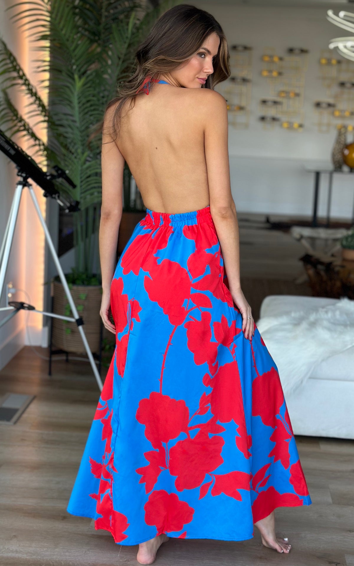 Istanbul: Red and Blue Maxi Dress