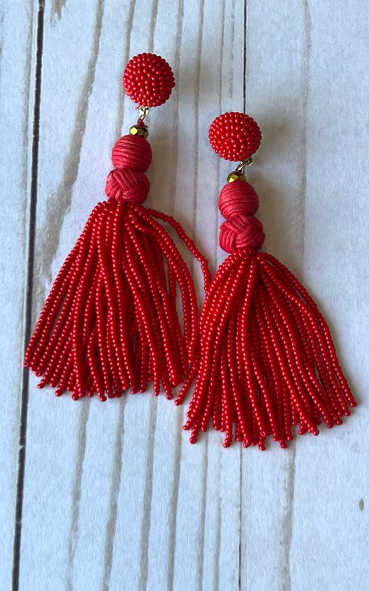 Earring: Beaded Tassel Earrings