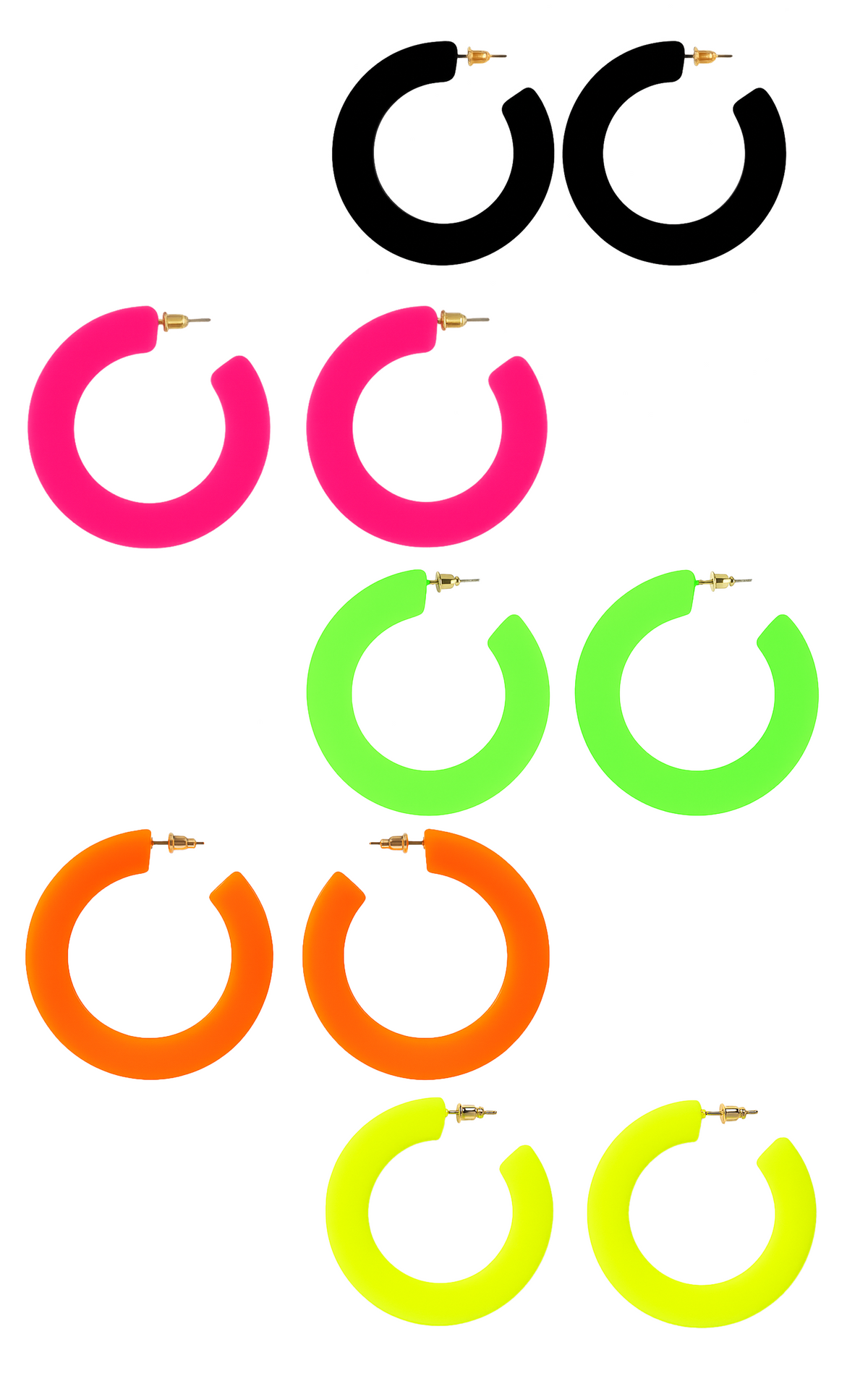 Earring: Neon C-Shaped Earrings