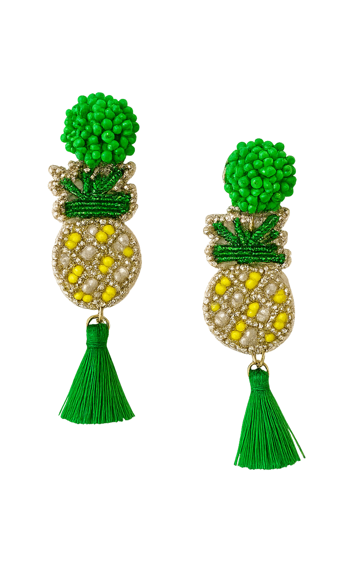 Earring: Beaded Pineapple with Tassel Earrings