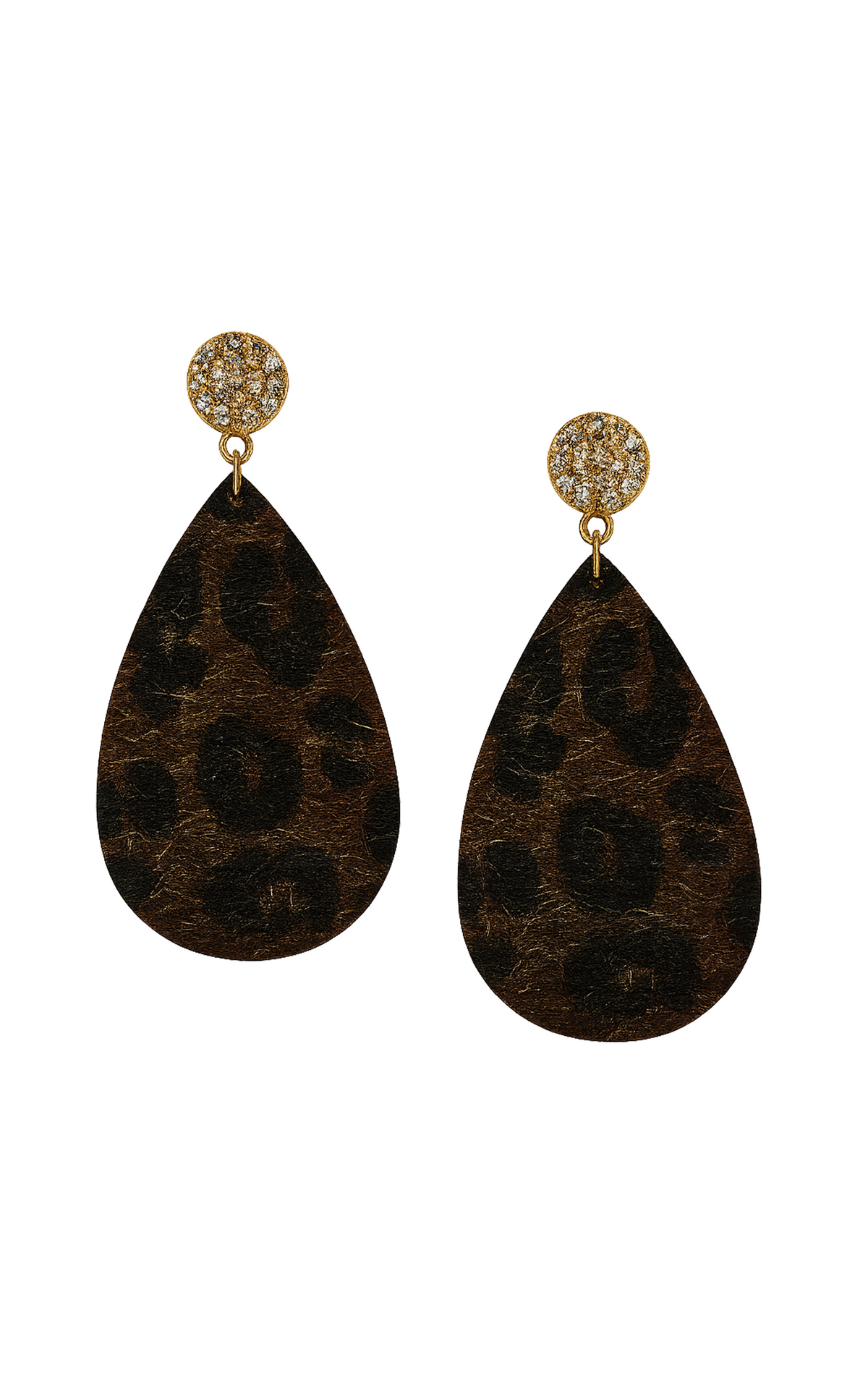Earring: Textured Leopard Teardrop Earrings
