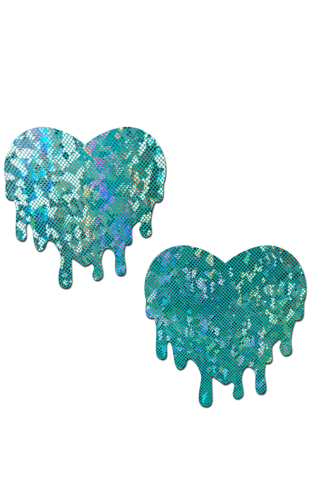 Pastease: Shattered Glass Disco Ball Seafoam Melty Heart Pasties