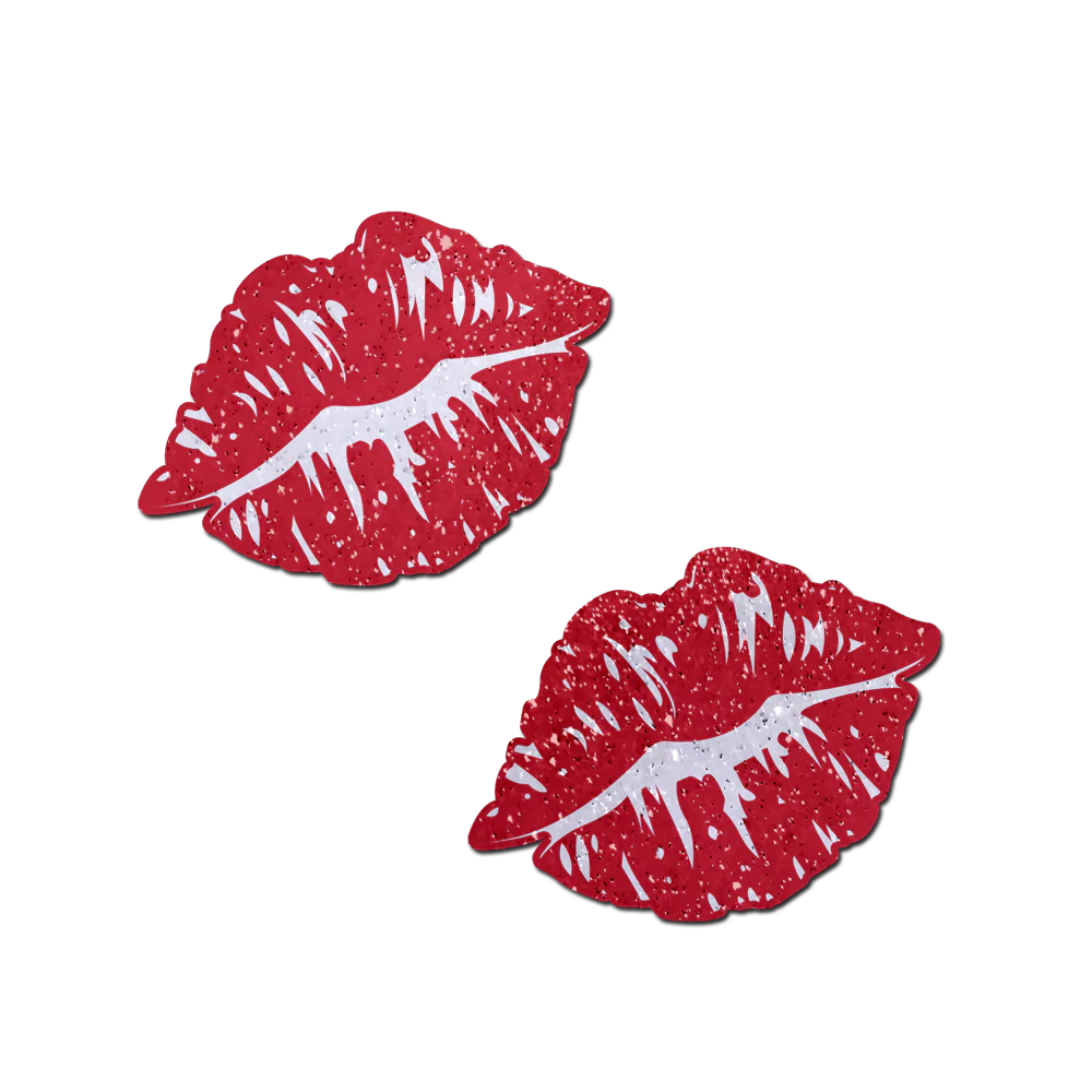 Pastease: Sparkly Red Kissing Puckered Lips Pasties