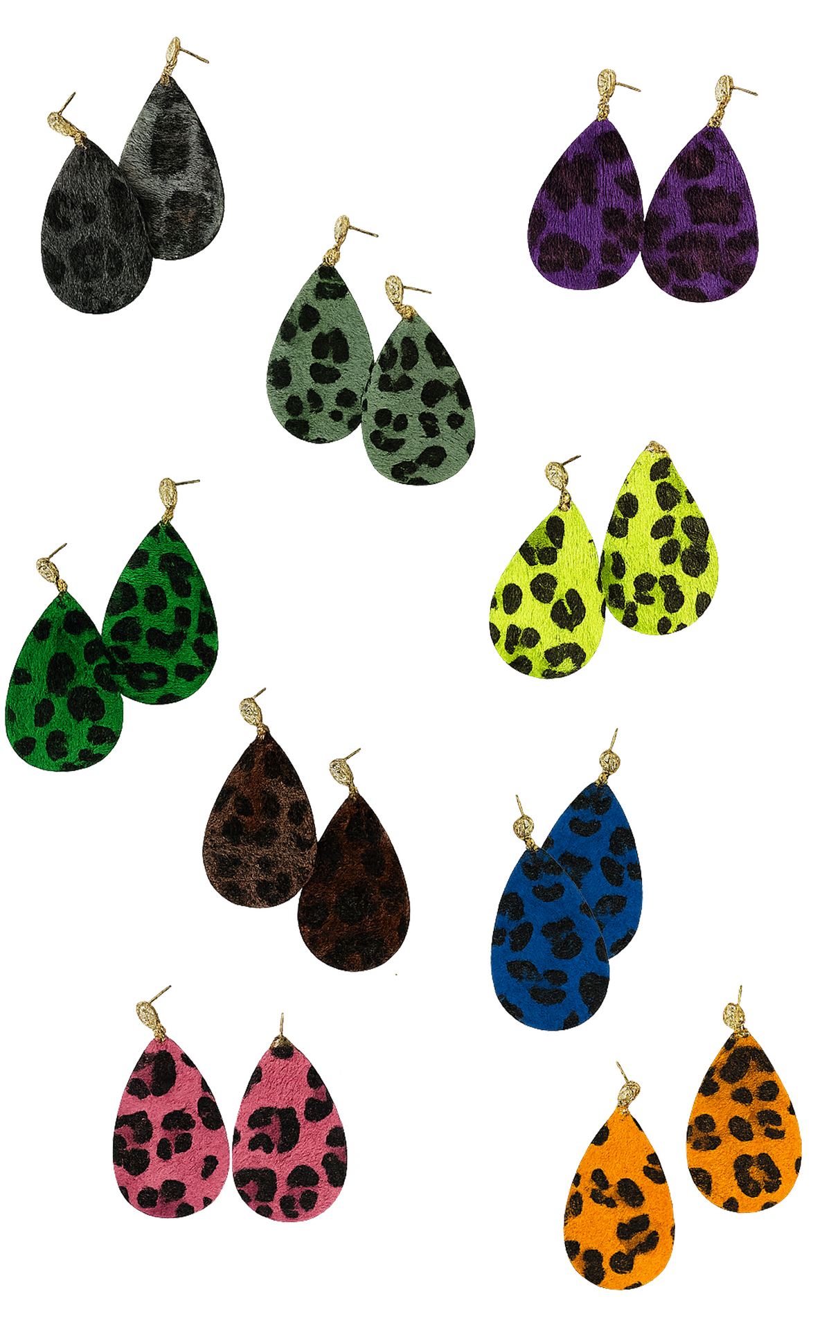 Earring: Textured Leopard Teardrop Earrings