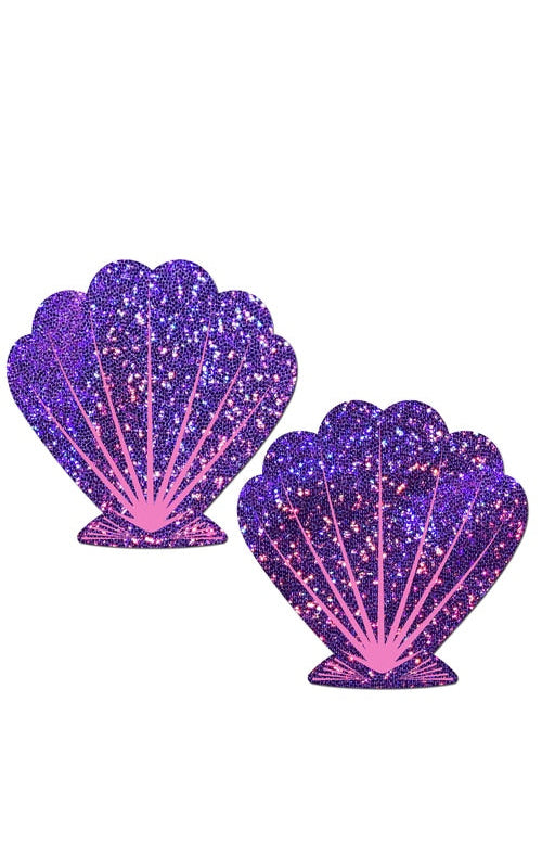 Pastease: Glitter Purple and Pink Seashell Pasties