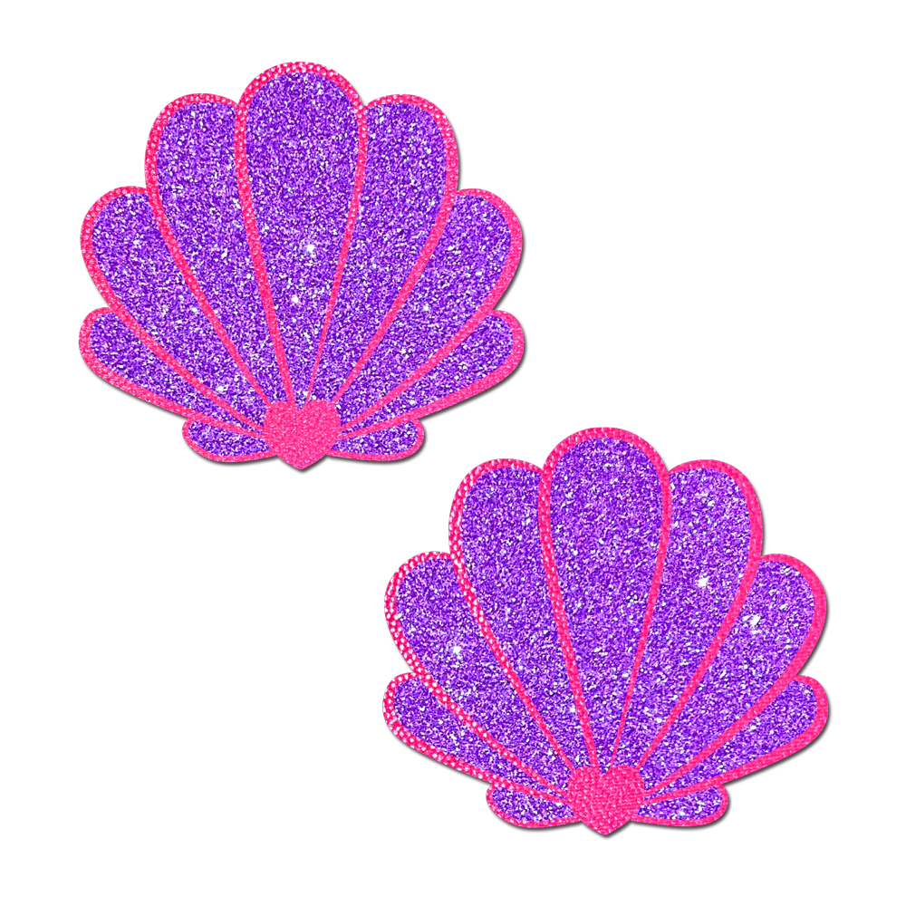 Pastease: Glitter Purple and Pink Seashell Pasties