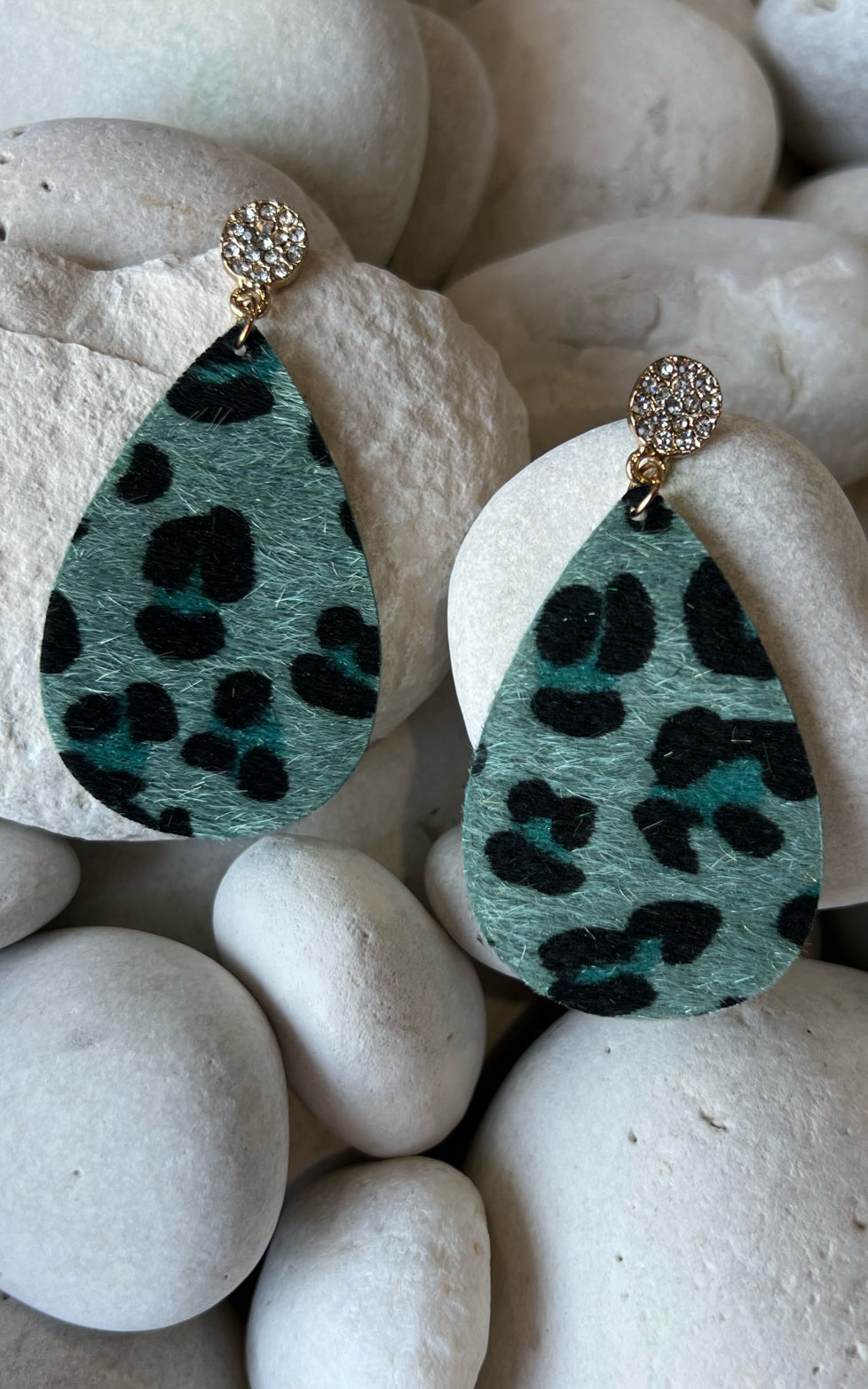 Earring: Textured Leopard Teardrop Earrings