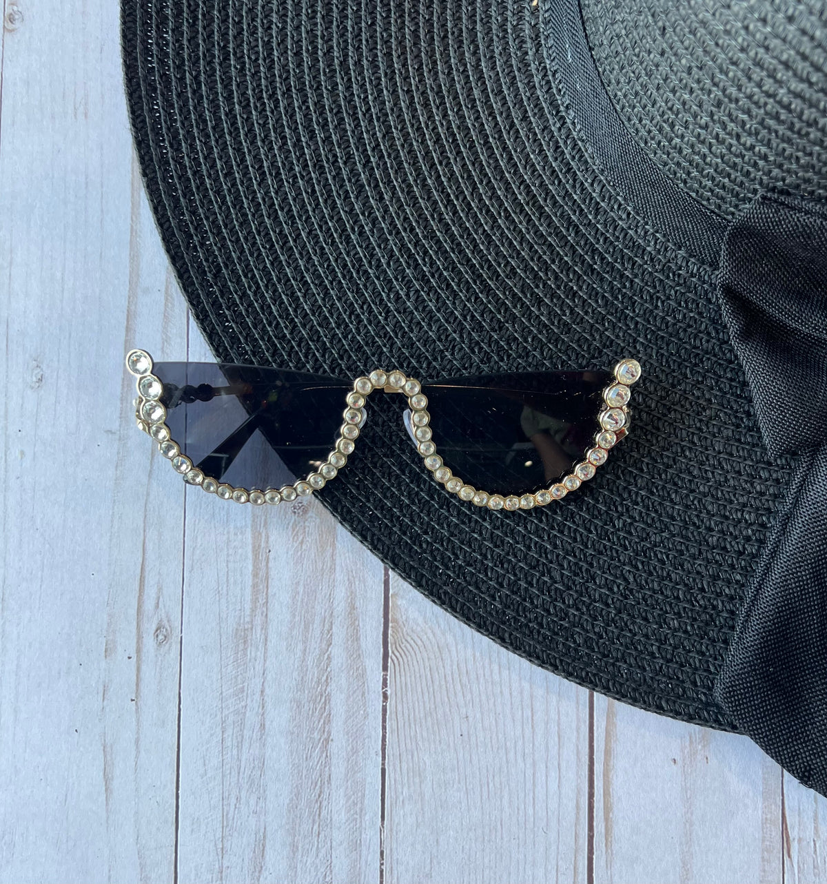 Sunglasses: Rhinestone Cat Eye Sunglasses