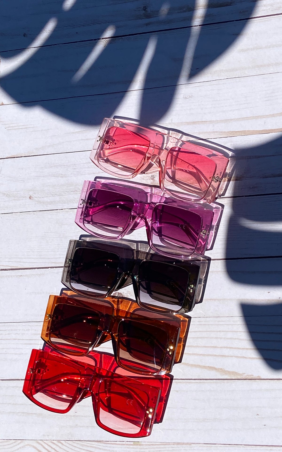 Sunglasses: Oversized Transparent Frame Sunglasses