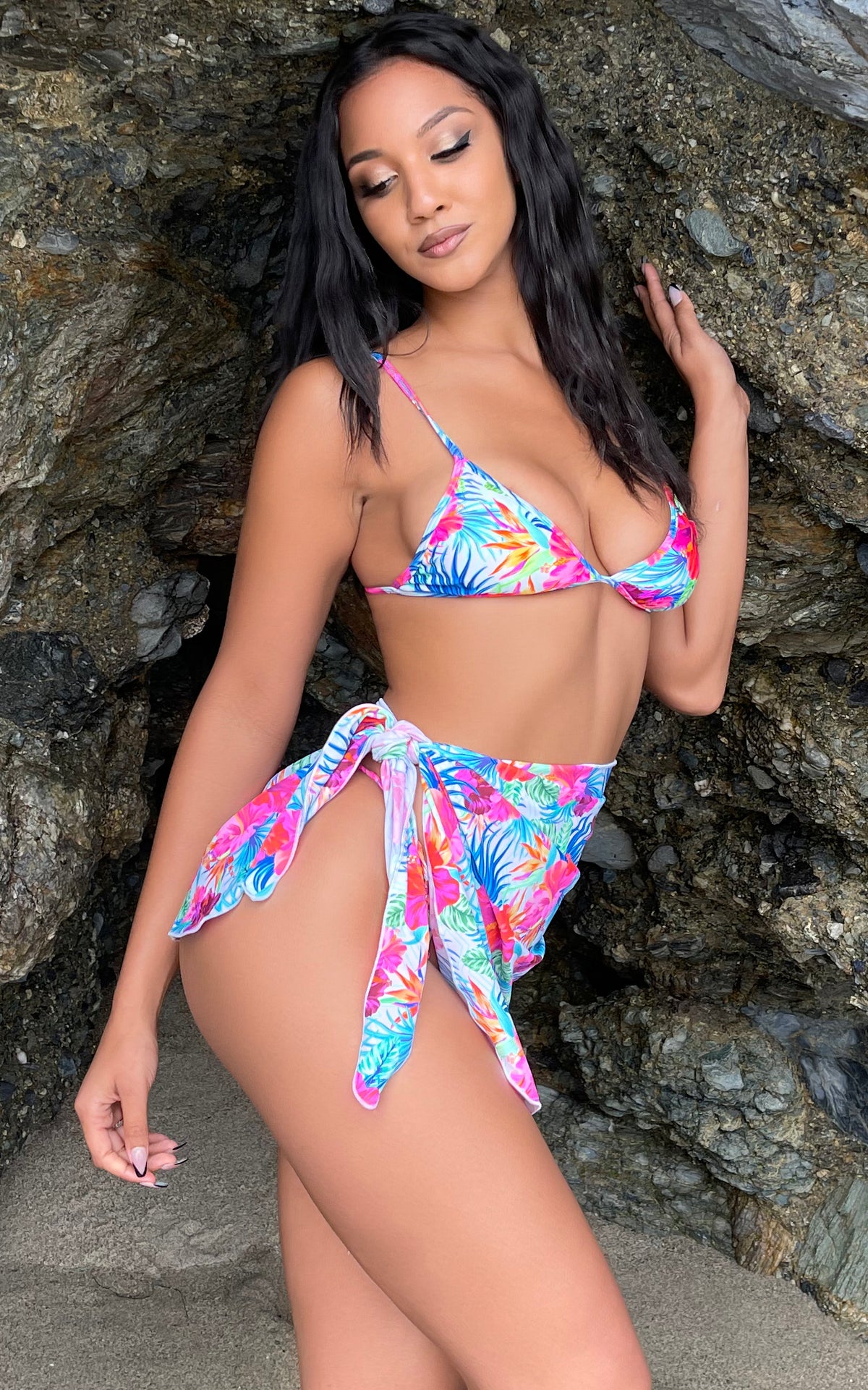 Gia: Exclusive Sarong in Happy Hibiscus - Chynna Dolls