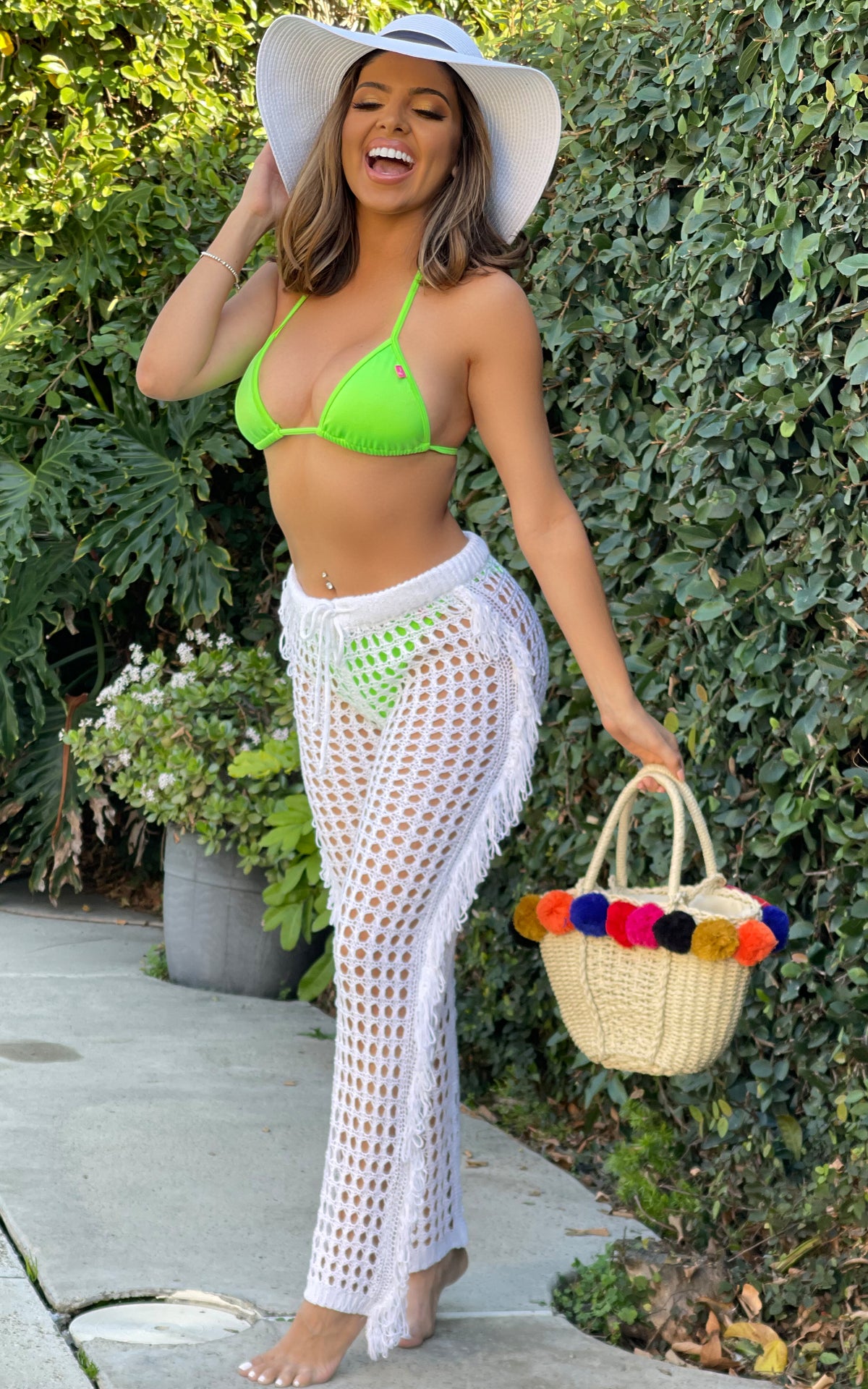 Hailey: Crochet Fringe Pants in White - Chynna Dolls