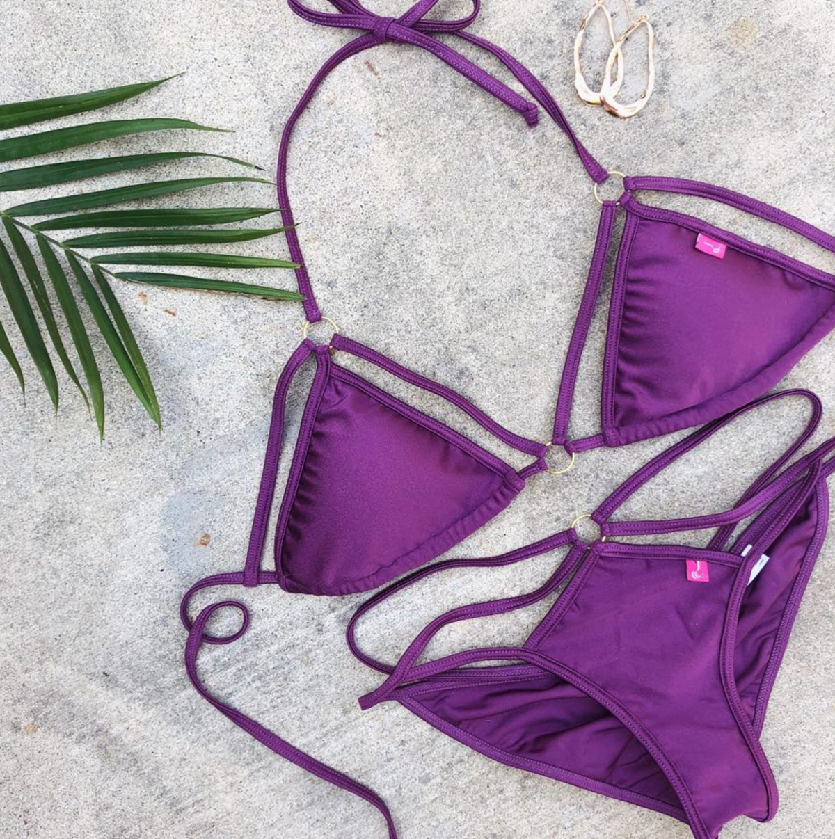 Tahiti: Strappy Bikini In Eggplant