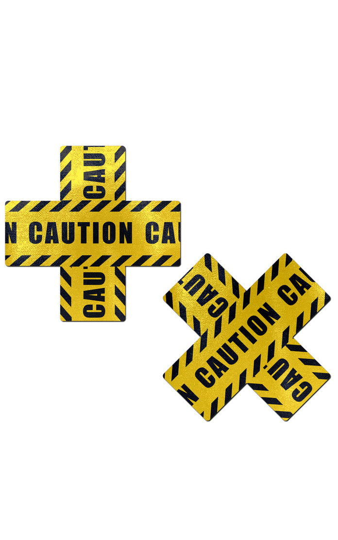 Pastease: Caution Tape Cross Pasties