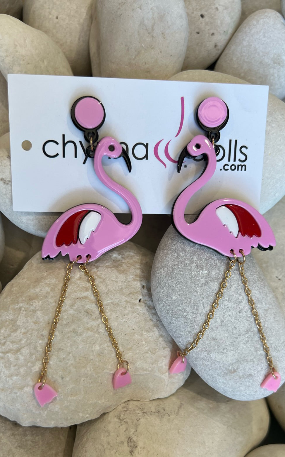 Earring: Acrylic Flamingo Earrings