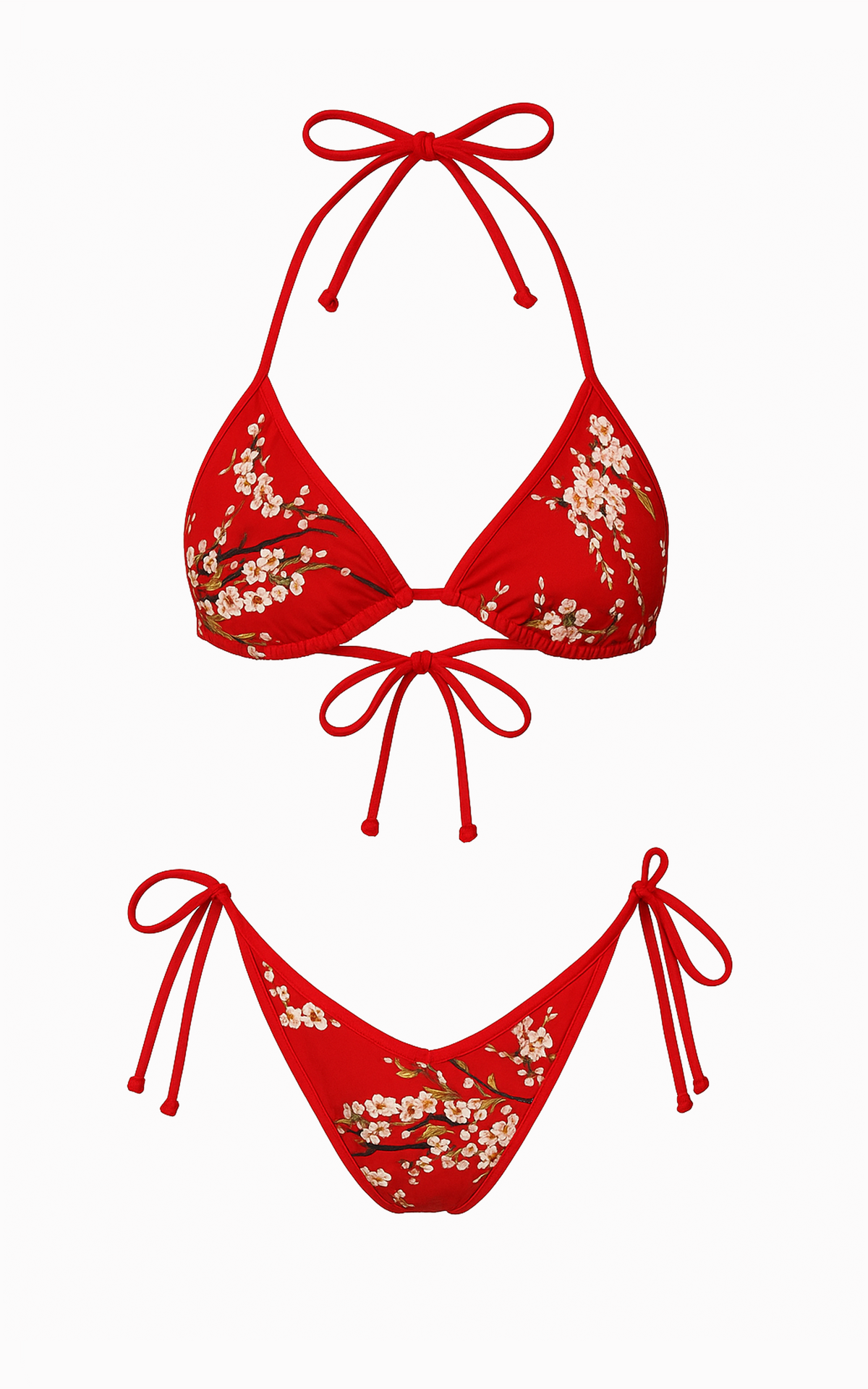 Vienna: V-Back Thong Bikini in Cherry Blossom