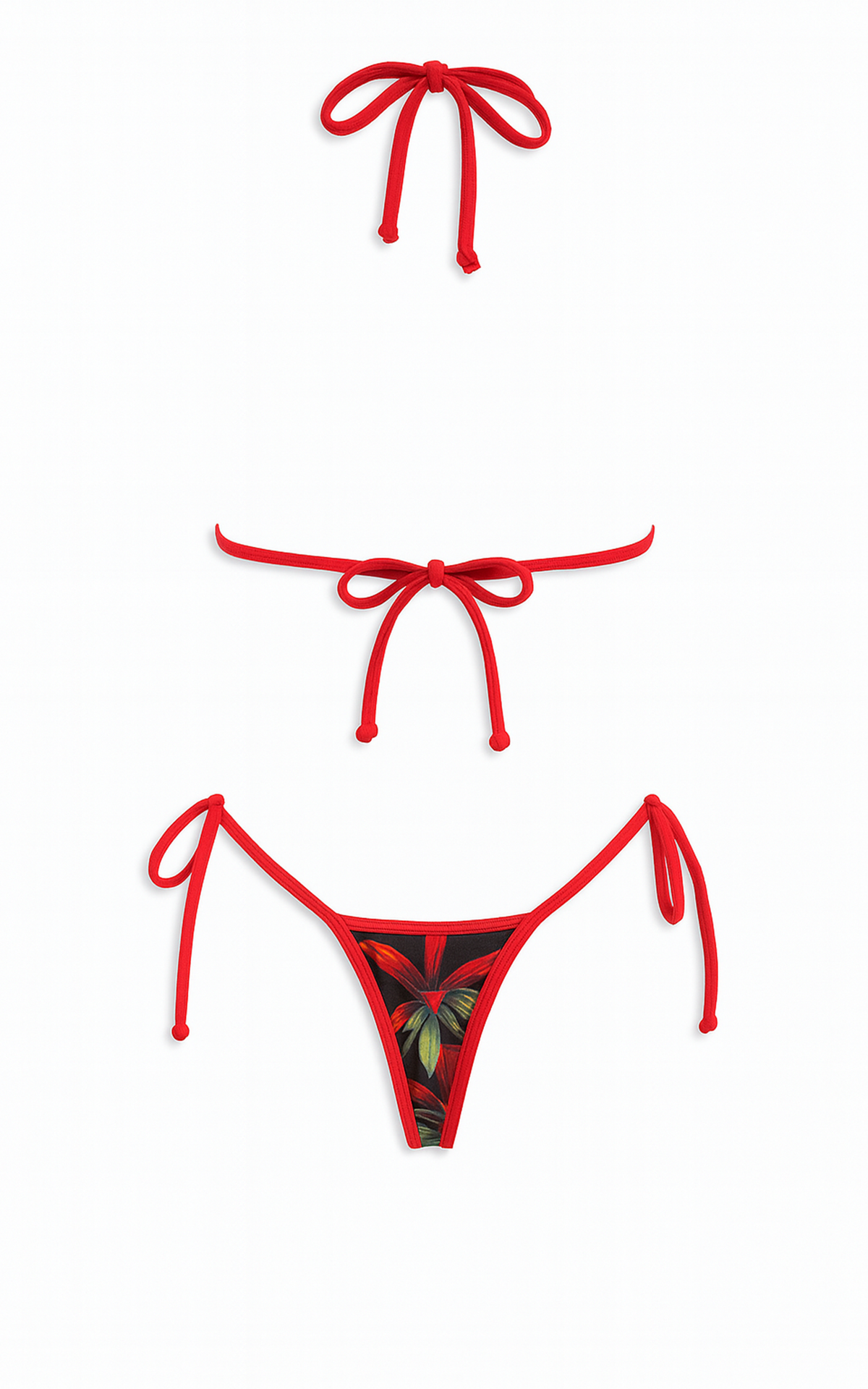 Rio: T-Back Thong Bikini in Midnight Hibiscus
