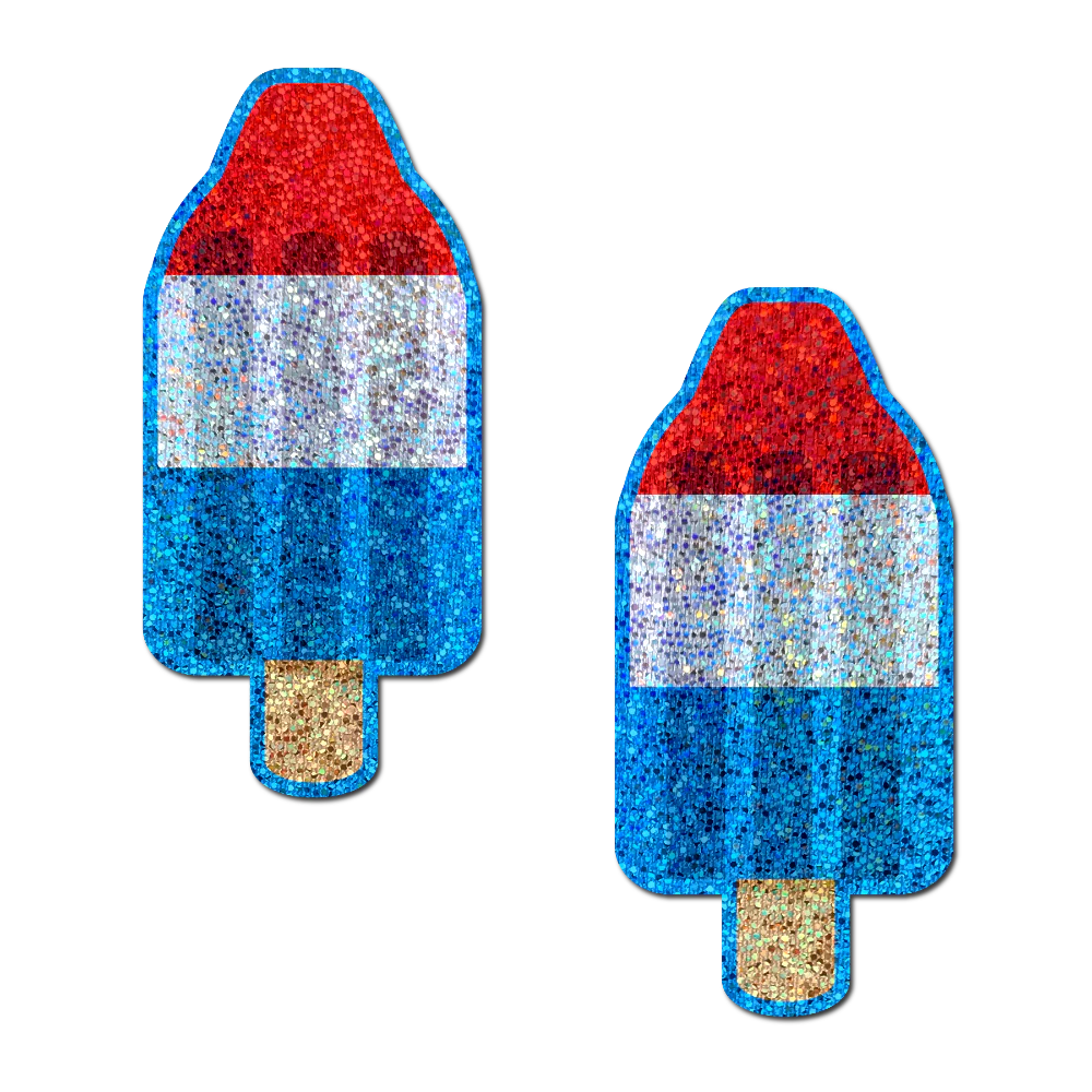 Pastease: Bomb Pop Glittering Red, White & Blue USA Ice Pop Pasties