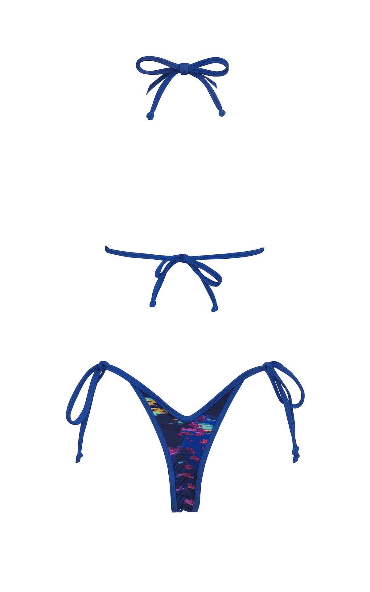 Vienna: V-Back Thong Bikini in Electric Horizon