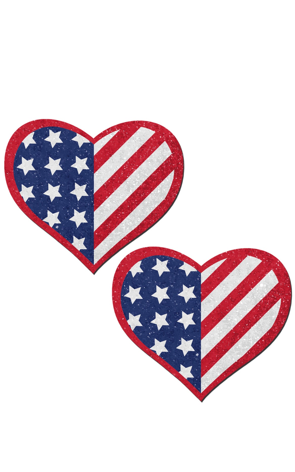 Pastease: Glittering Patriotic USA Red, White & Blue, Stars & Stripes Heart Pasties