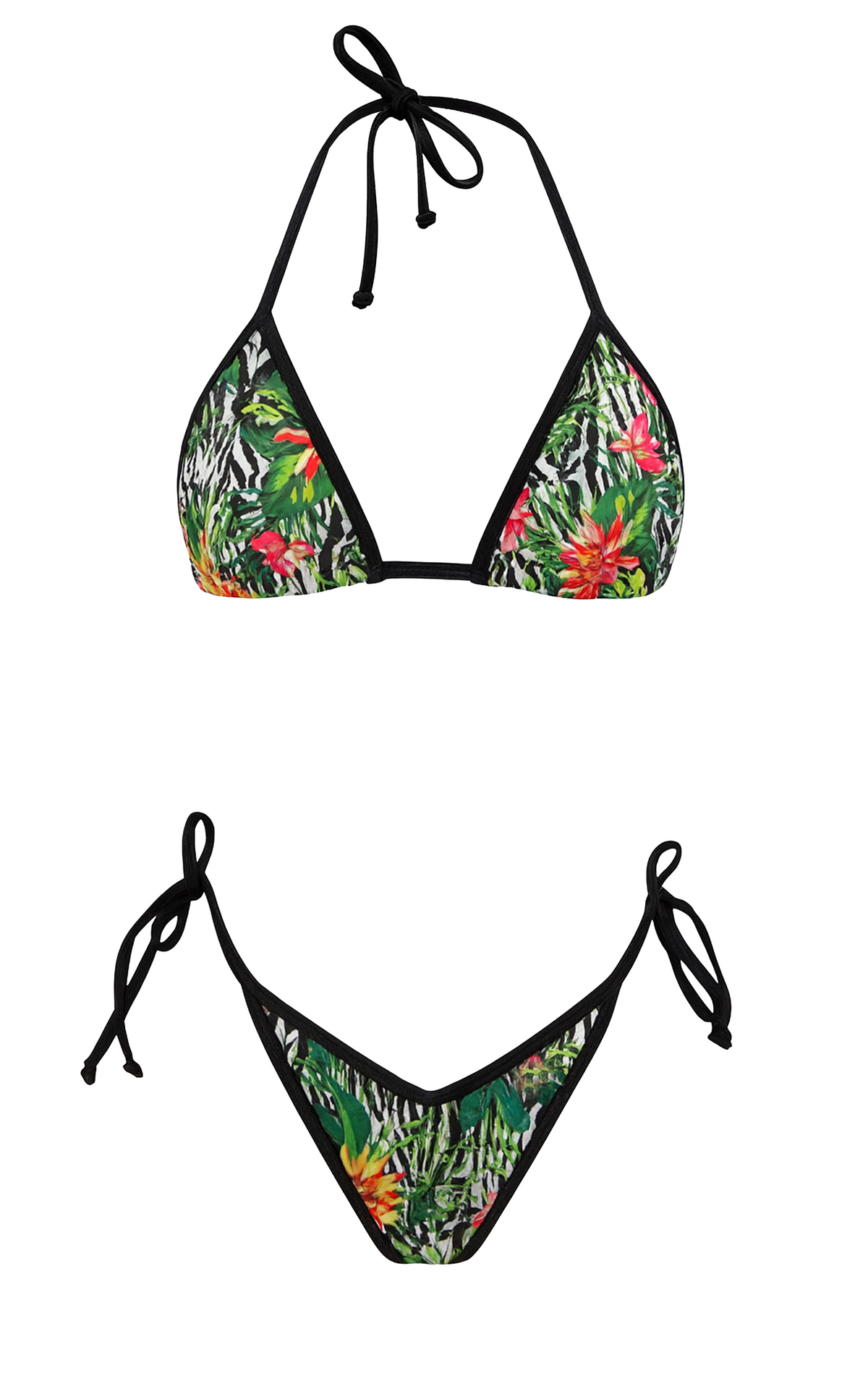 Vienna: V-Back Thong Bikini in Wild Zebra