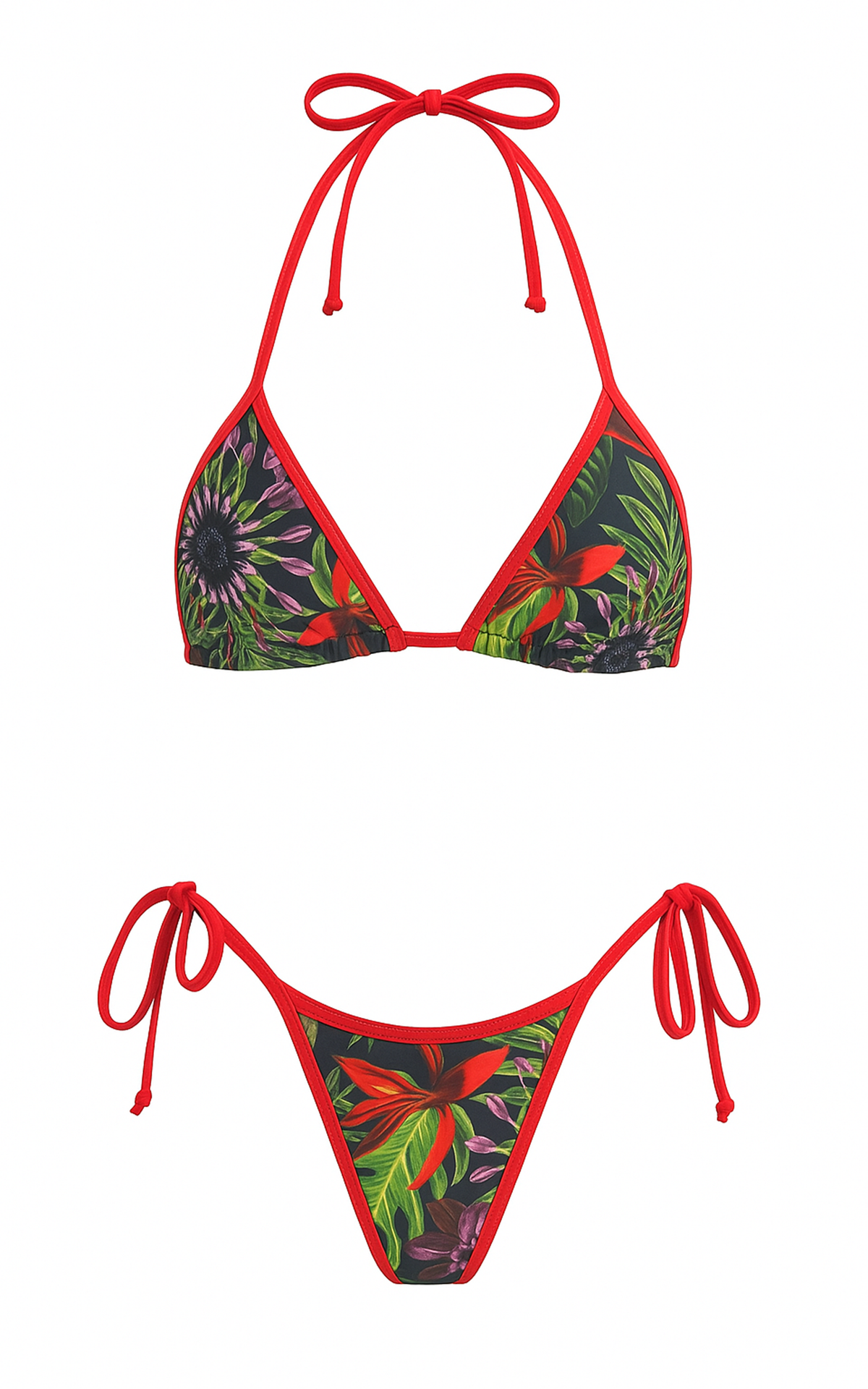 Rio: T-Back Thong Bikini in Midnight Hibiscus