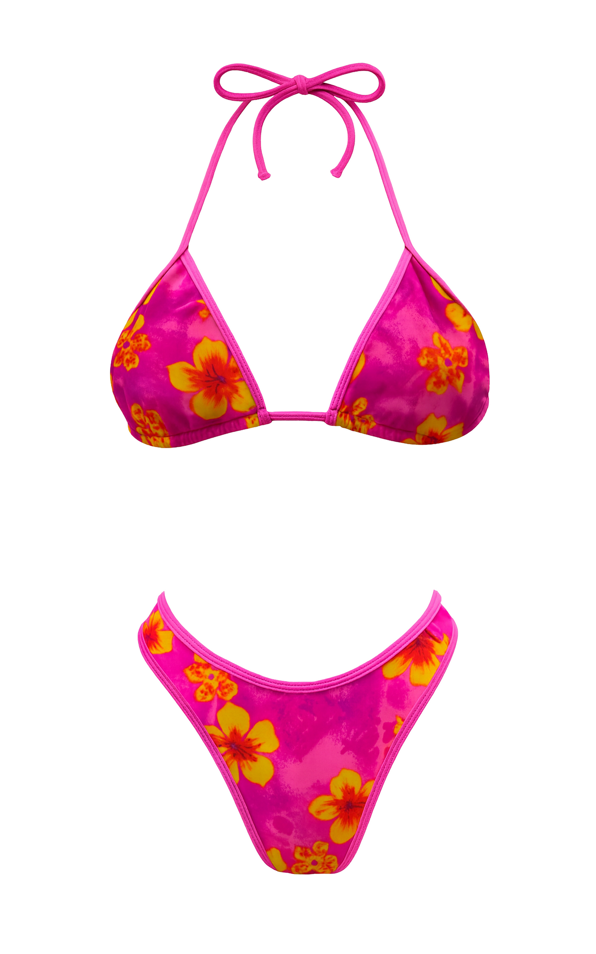 Palm Beach: High Cut Bikini in Pink Paradise