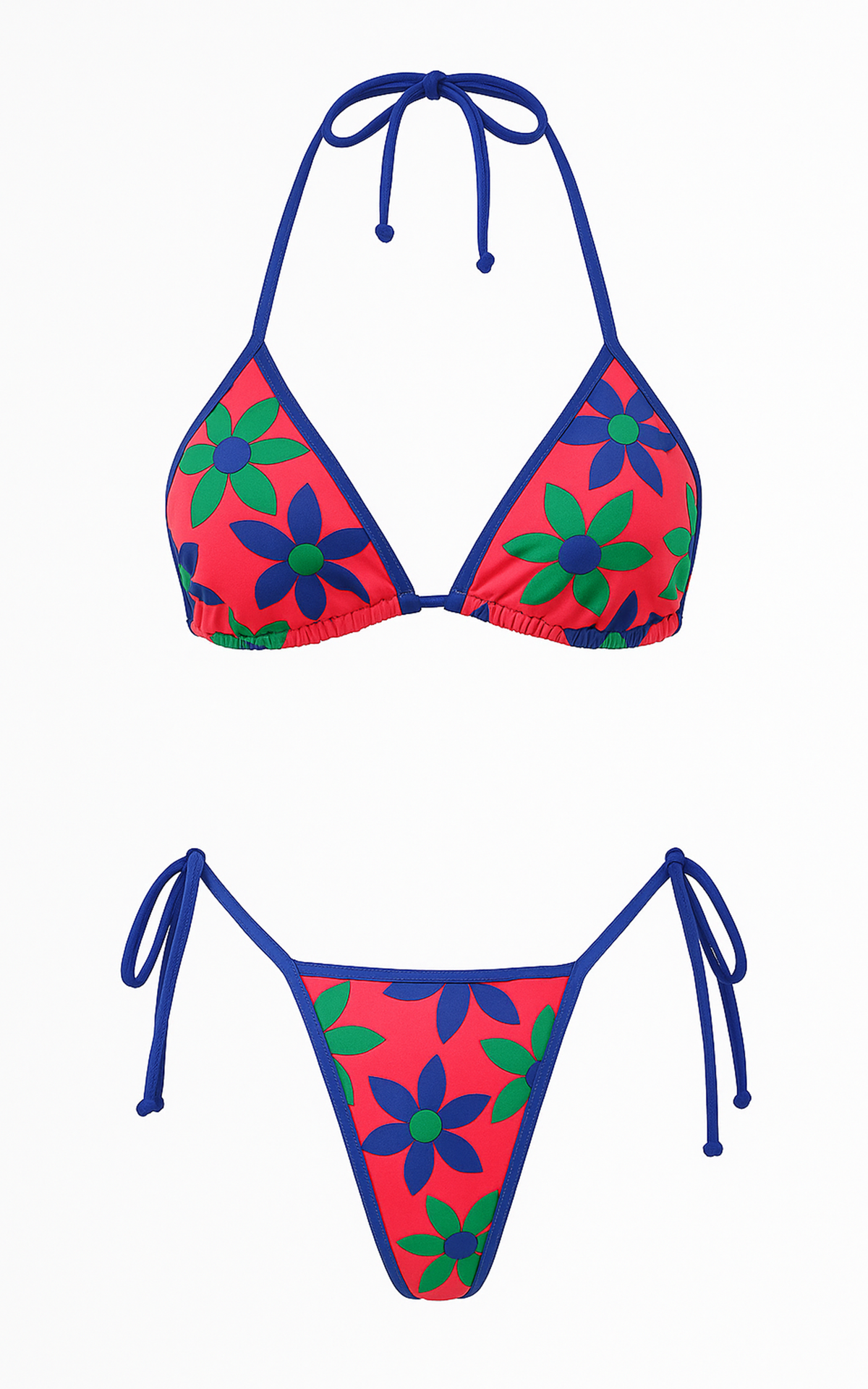 Rio: T-Back Thong Bikini in Vibrant Floral Bloom