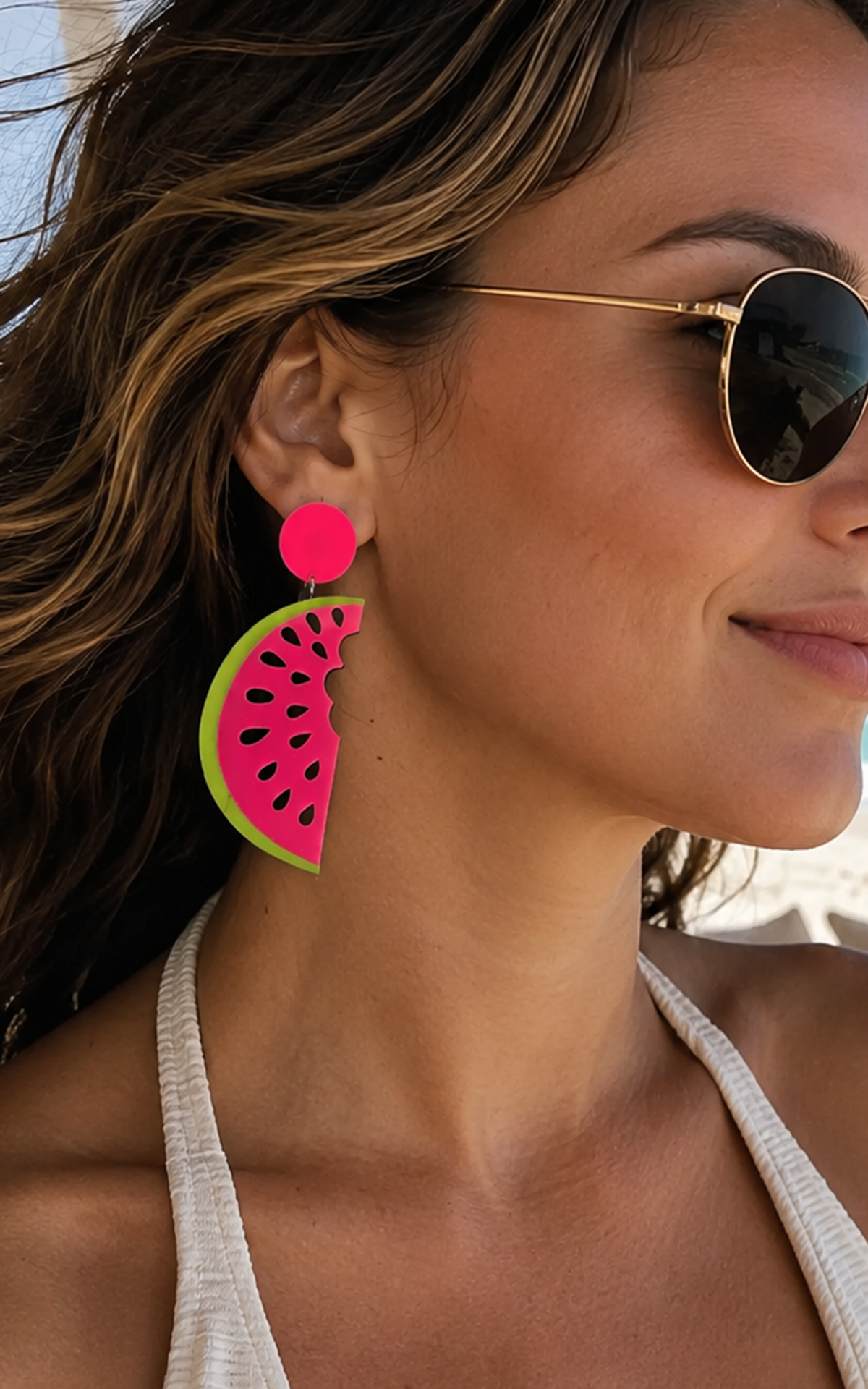 Earring: Acrylic Watermelon Earrings
