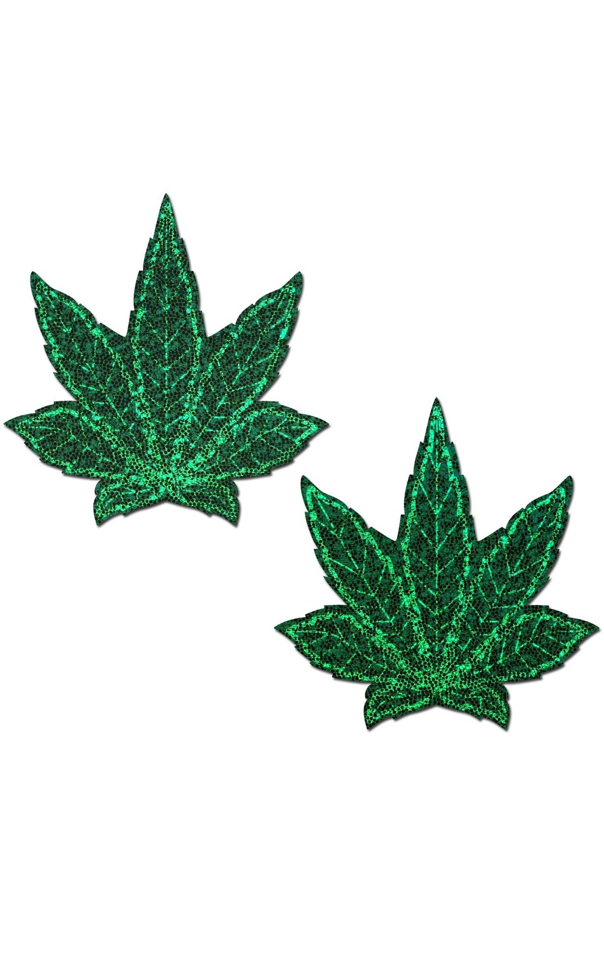Pastease: Glitter Green Weed Pasties - Chynna Dolls Swimwear