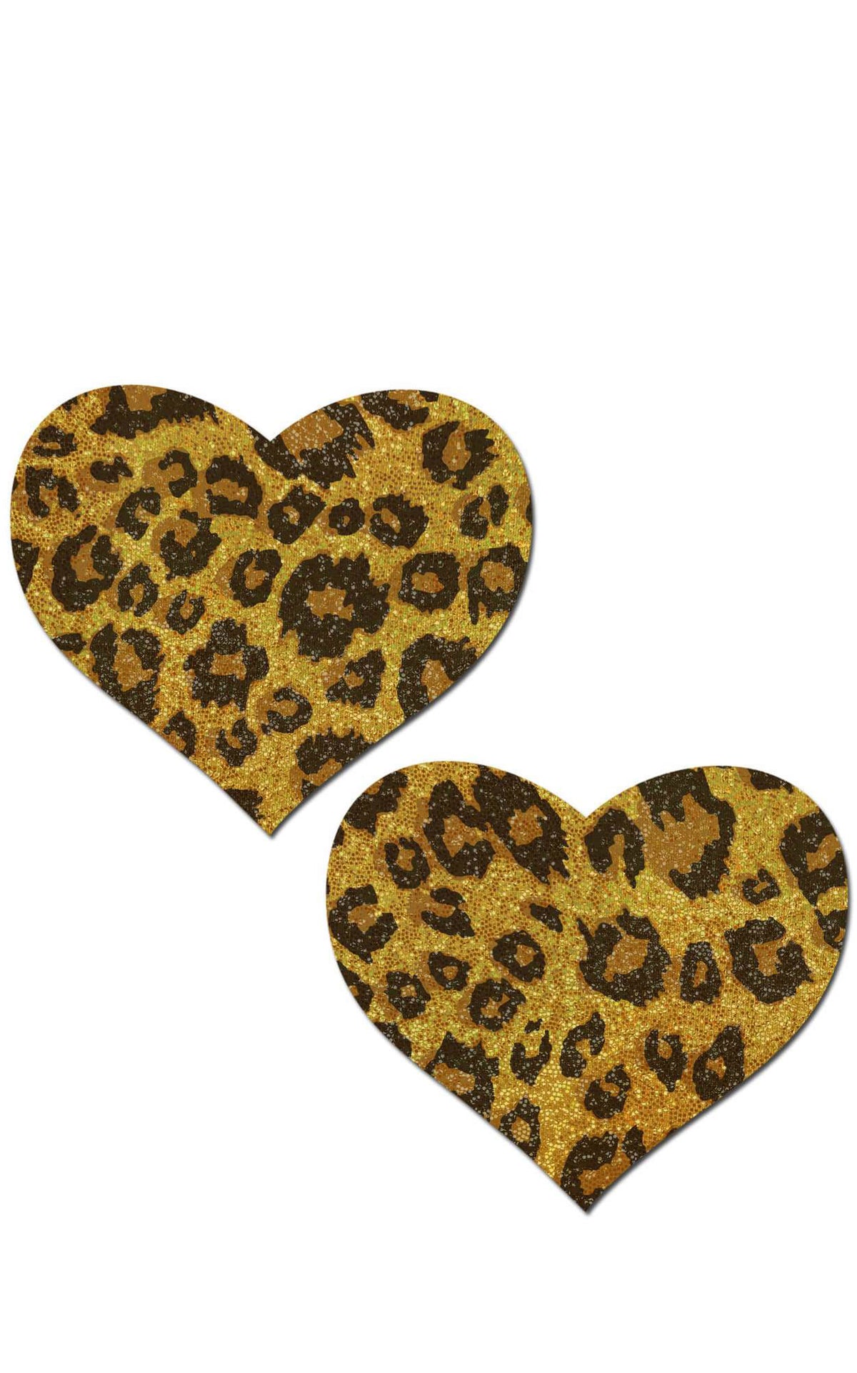 Pastease: Glittering Gold Cheetah Heart Pasties - Chynna Dolls Swimwear