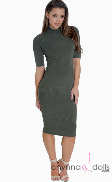 Ally: Turtleneck Bodycon Dress - Chynna Dolls Swimwear