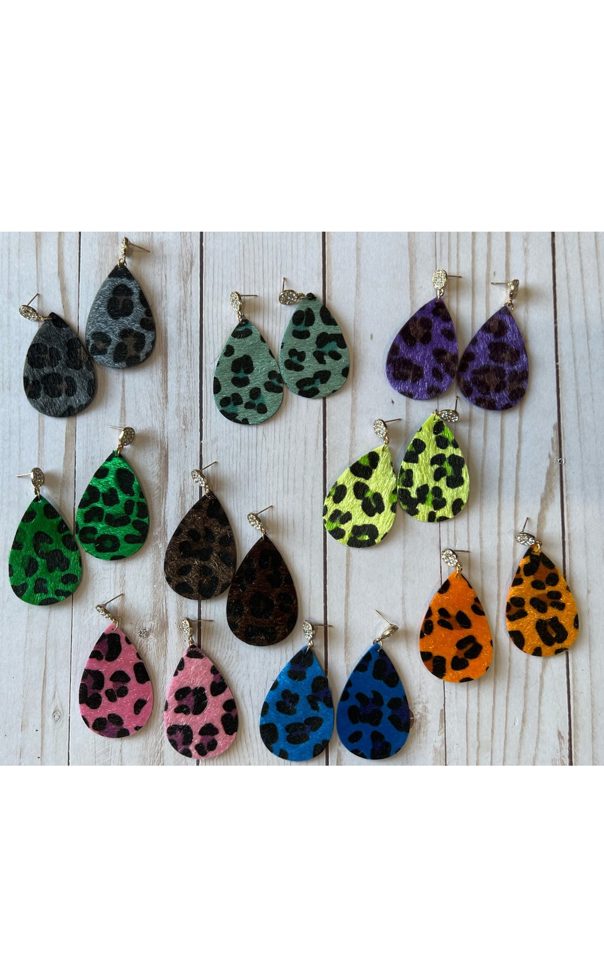 Earring: Textured Leopard Teardrop Earrings