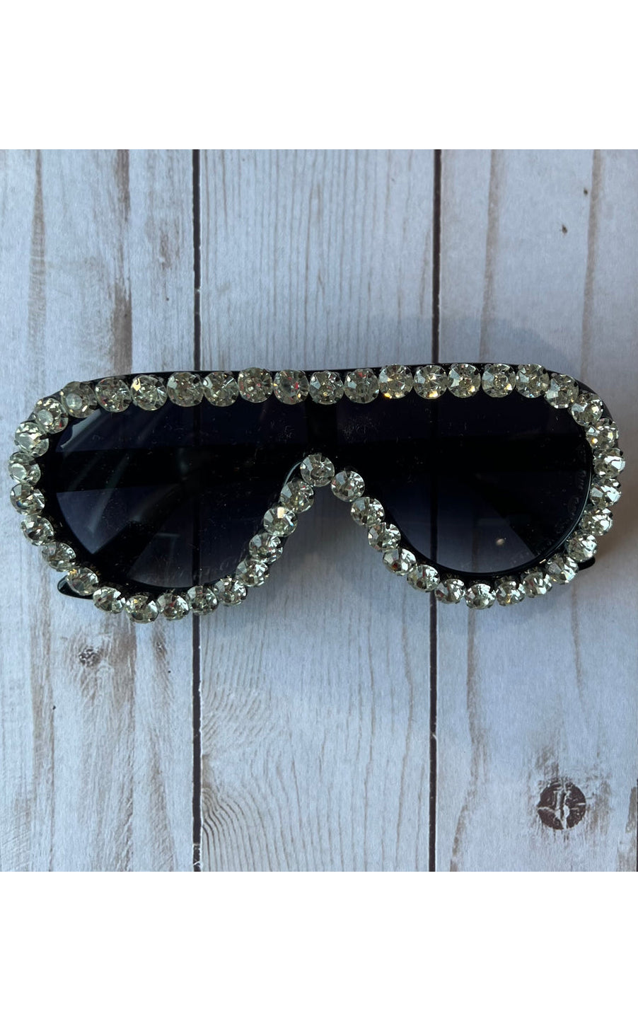 Sunglasses: Rhinestone Teardrop Aviators