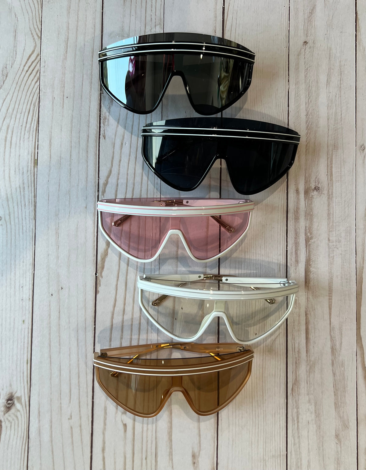 Sunglasses: Semi Frameless Oversized Sunglasses