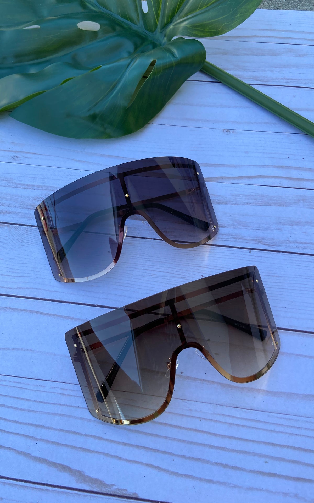 Sunglasses: Frameless Oversized Sunnies