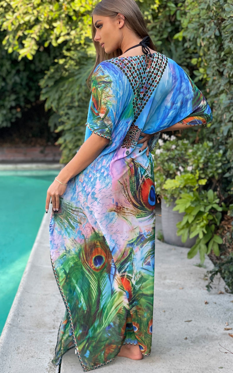 Mila: Sheer Peacock Cover Up - Chynna Dolls