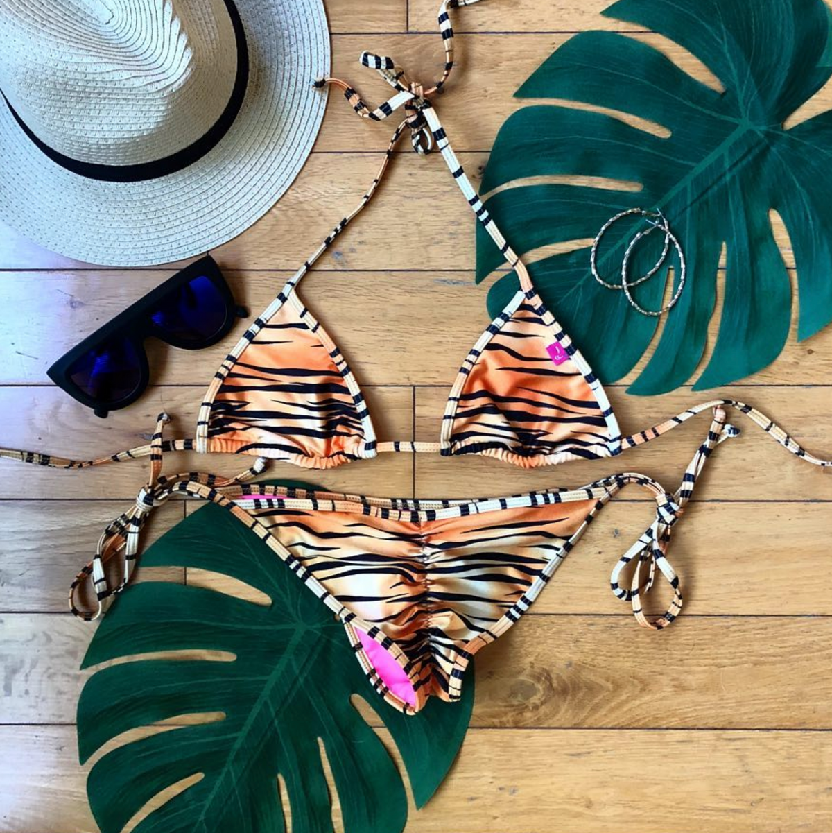 Laguna: String Bathing Suit in Tiger