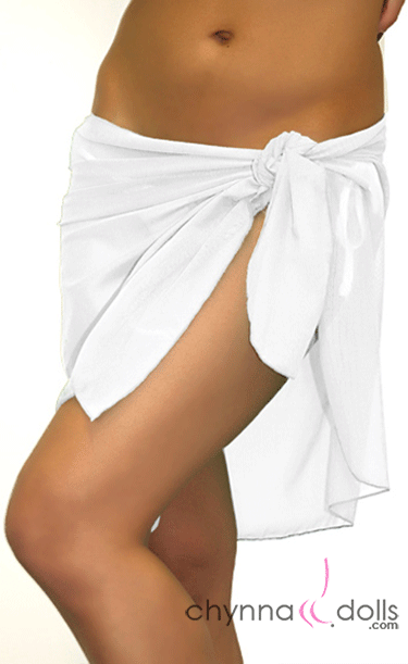 Short Mesh Sarong in White - Chynna Dolls Swimwear